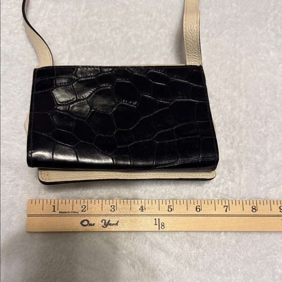 Brighton Black and Ivory  Mini floral Bag Brighton Rosie East West Organizer - Picture 5 of 6